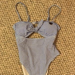 Blue Checkered one piece swimsuit
